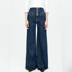Redone flare leg high waisted jeans